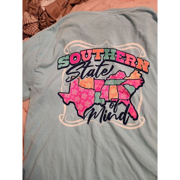 Benny & Belle Women's Tshirst Blue 1X "Southern State Of Mind" - Picture 4 of 4